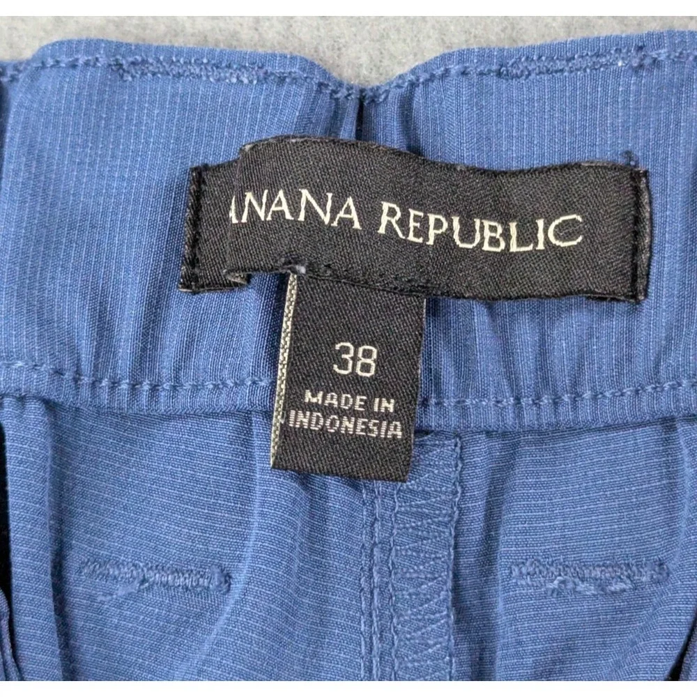 Banana‎ Republic Mens Core Temp Chino Shorts 38 Blue Solid